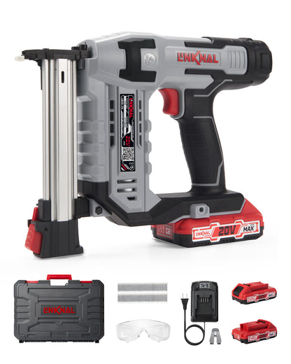 Cordless T Nailer Battery Powered, 14 Gauge 3/4'' (ST18) Electric Nail Gun, 2×Batteries, Charger and 200 Nails Included(L814-TN)
